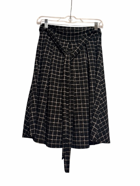 See You Monday Dresses & Skirts - See You Monday Black Windowpane A-Line Tie-Waist Midi Skirt Size Medium